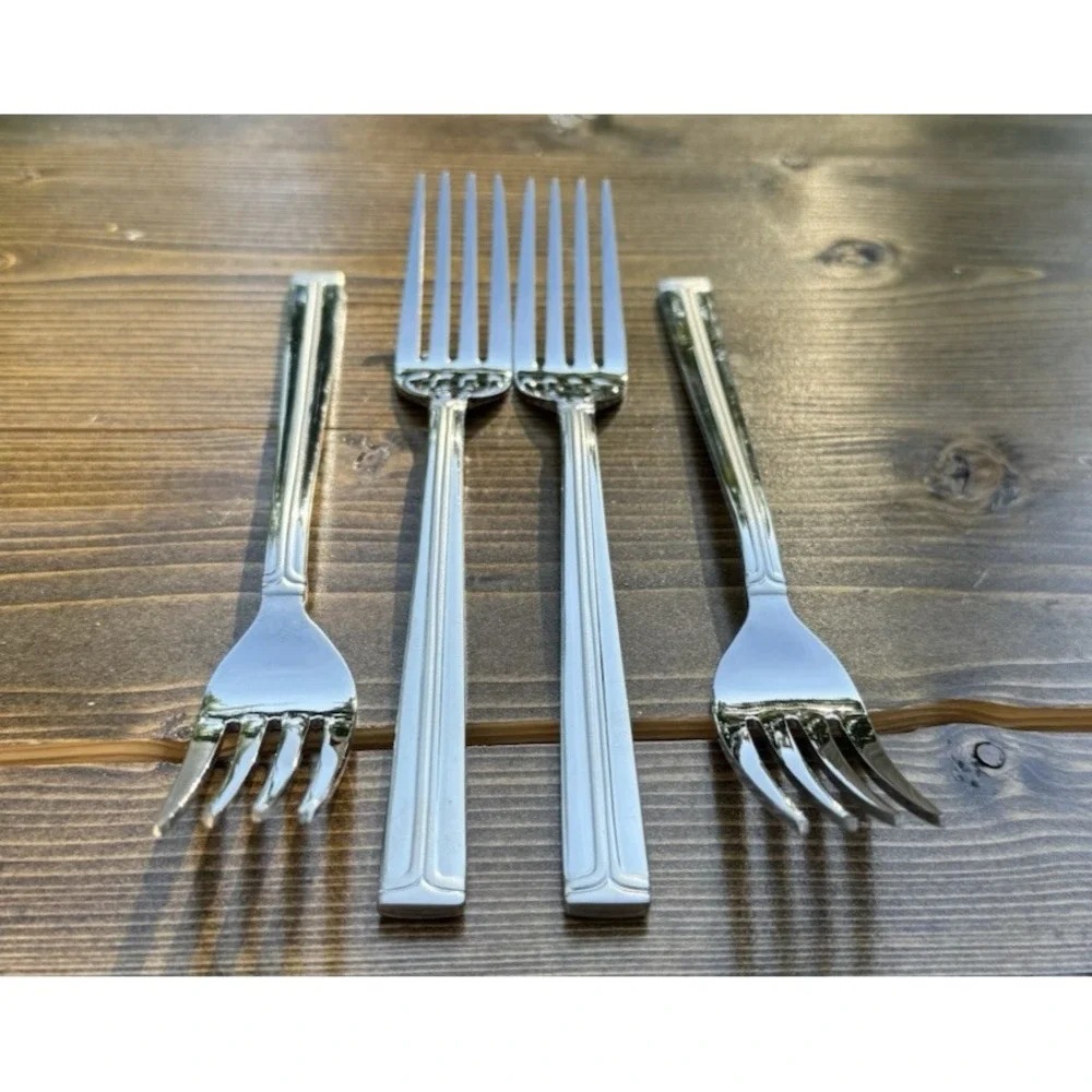Mikasa PARALLELS Dinner Forks Set Of 4 Korea Stainless Flatware Replacement